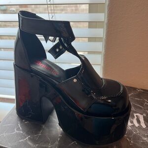 Demonia Black Patent Platform Shoes